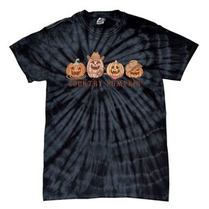 Country Pumpkin Groovy Retro Halloween Gift Tie-Dye T-Shirt