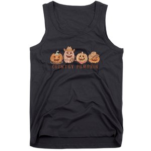 Country Pumpkin Groovy Retro Halloween Gift Tank Top