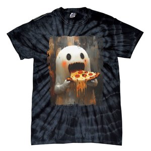 Cute Pizza Ghost Eating Pizza Funny Halloween Food Lovers Gift Tie-Dye T-Shirt