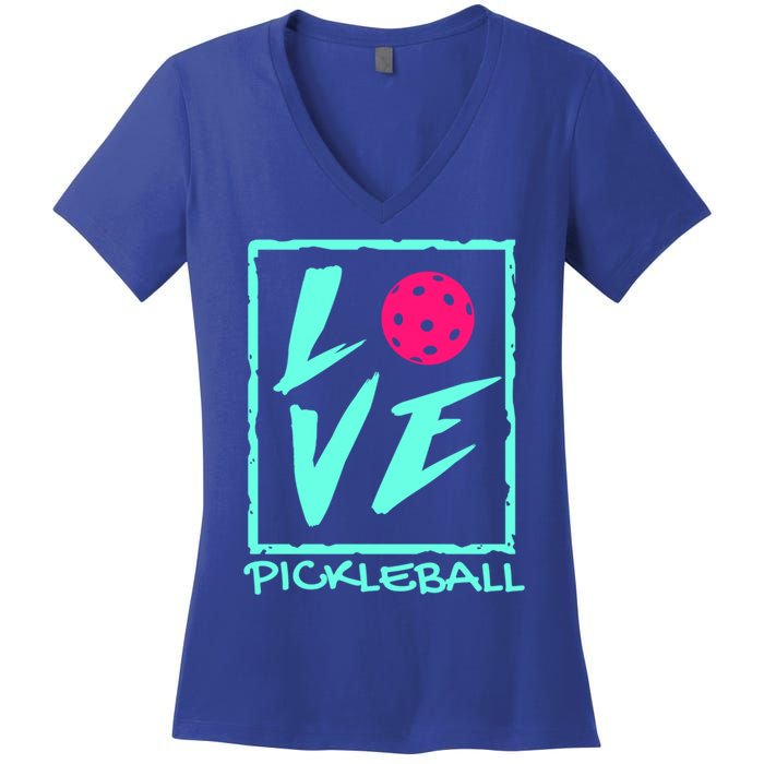 Cute Pickleball Gift Love Pickleball Gift Women's V-Neck T-Shirt