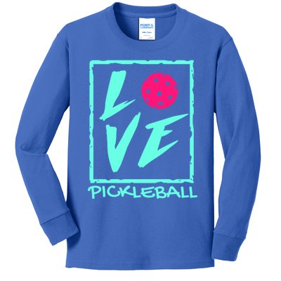 Cute Pickleball Gift Love Pickleball Gift Kids Long Sleeve Shirt