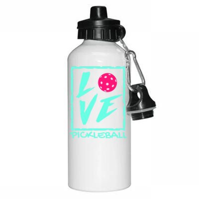 Cute Pickleball Gift Love Pickleball Gift Aluminum Water Bottle 