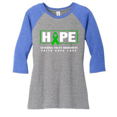 Cerebral Palsy Gift Hope Cerebral Palsy Awareness Gift Women's Tri-Blend 3/4-Sleeve Raglan Shirt