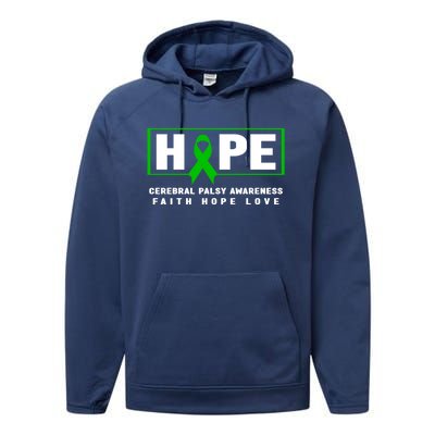 Cerebral Palsy Gift Hope Cerebral Palsy Awareness Gift Performance Fleece Hoodie