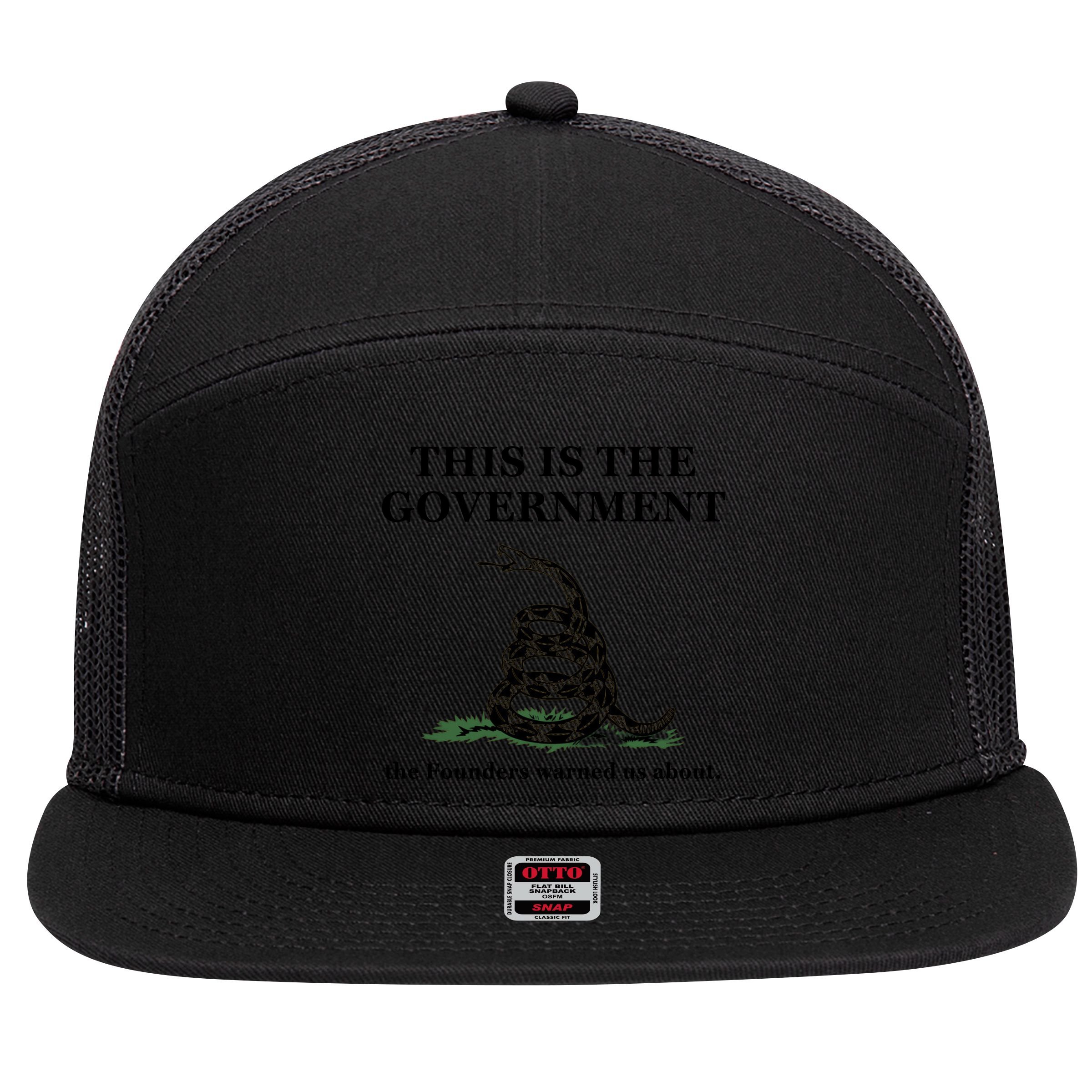 Conservative Patriotic Gadsden Defund The FBI 7 Panel Mesh Trucker Snapback Hat