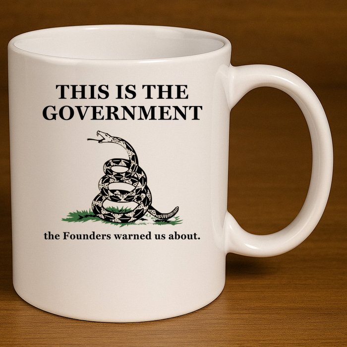 Conservative Patriotic Gadsden Defund The FBI 11oz C Handle Ceramic Mug
