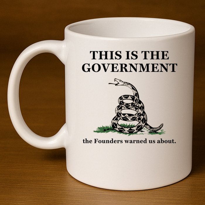 Conservative Patriotic Gadsden Defund The FBI 11oz C Handle Ceramic Mug