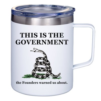 Conservative Patriotic Gadsden Defund The FBI 12oz Stainless Steel Coffee Mug