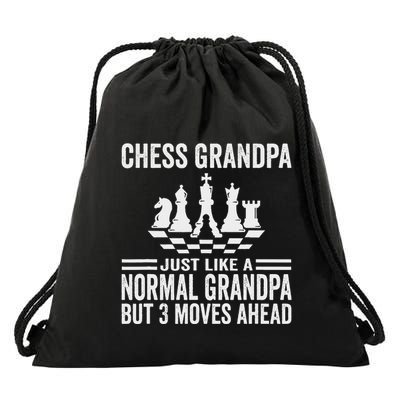 Chess Player Grandpa Saying For Chess Board Game Lover Fans Drawstring Bag