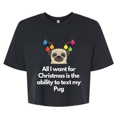 Christmas Pug Gift Bella+Canvas Jersey Crop Tee