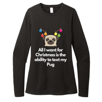 Christmas Pug Gift Womens CVC Long Sleeve Shirt