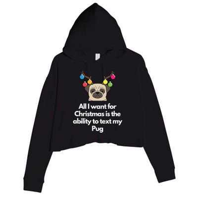 Christmas Pug Gift Crop Fleece Hoodie