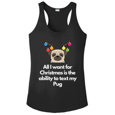 Christmas Pug Gift Ladies PosiCharge Competitor Racerback Tank