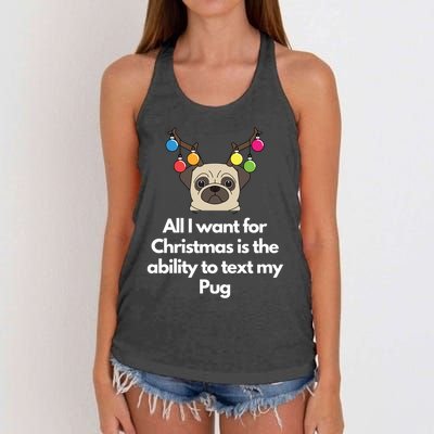 Christmas Pug Gift Women's Knotted Racerback Tank