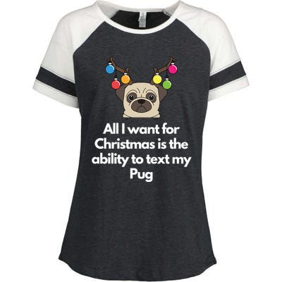 Christmas Pug Gift Enza Ladies Jersey Colorblock Tee