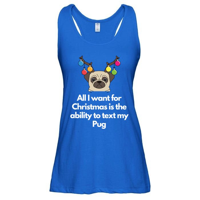 Christmas Pug Gift Ladies Essential Flowy Tank