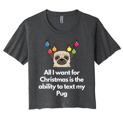 Christmas Pug Gift Women's Crop Top Tee