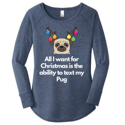 Christmas Pug Gift Women's Perfect Tri Tunic Long Sleeve Shirt