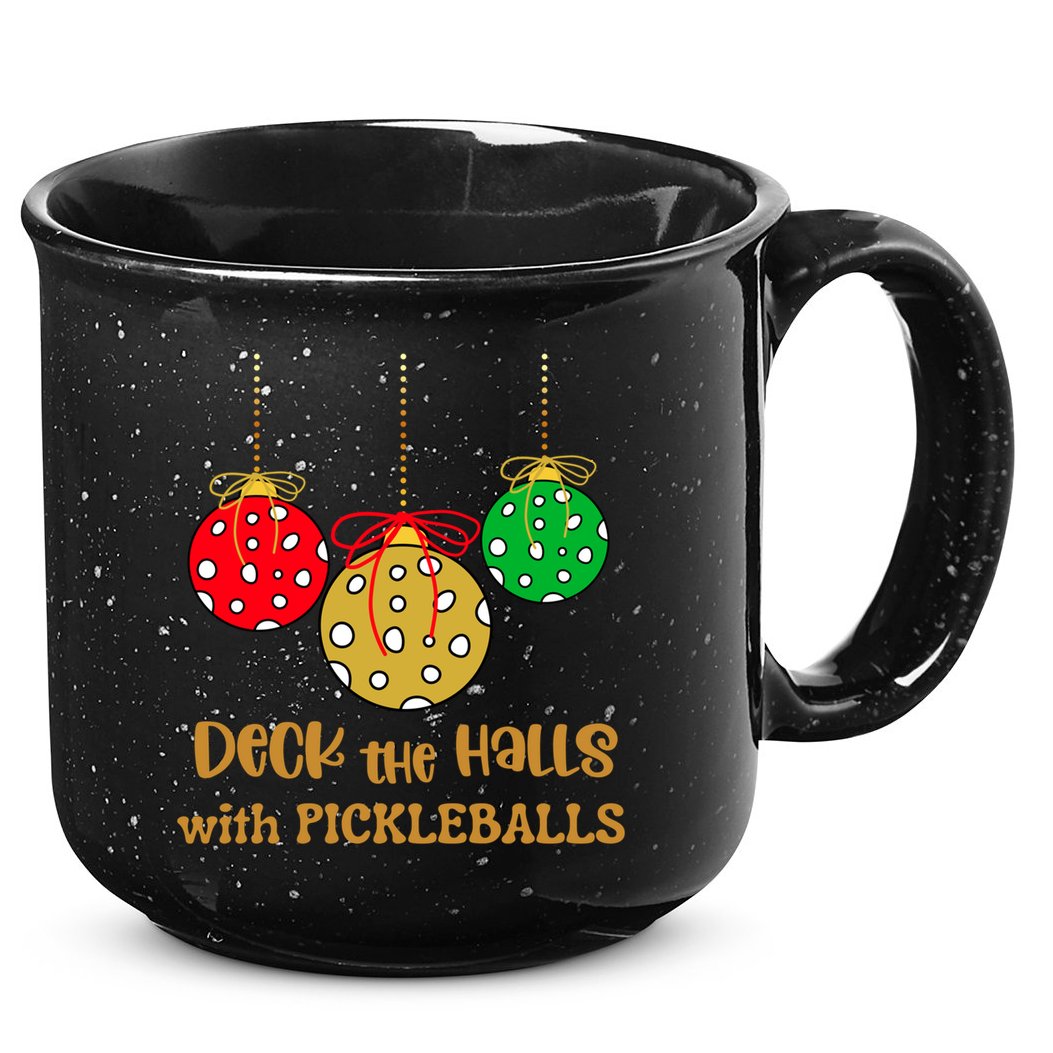 Christmas Pickleball Gift Deck The Halls With Pickleballs Gift 15oz Campfire Ceramic Mug