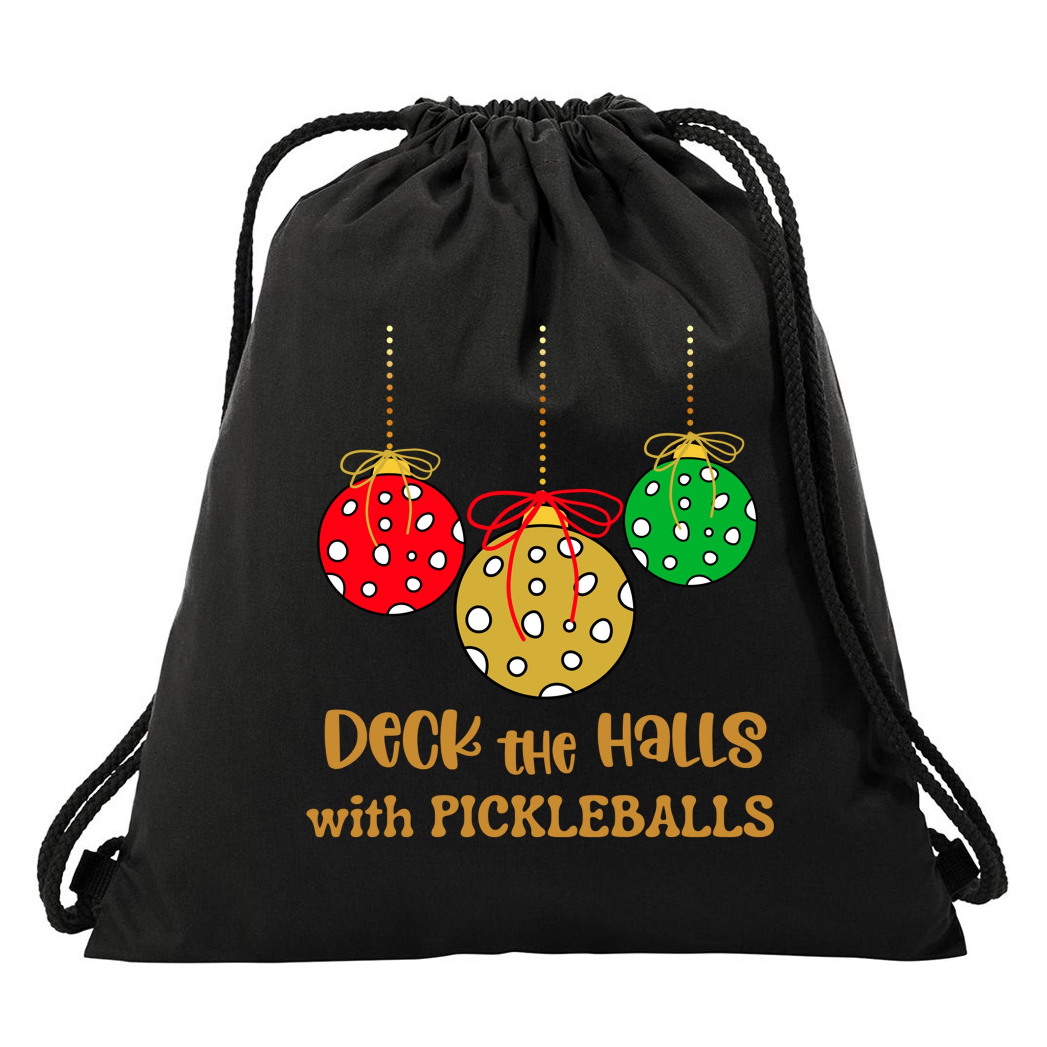 Christmas Pickleball Gift Deck The Halls With Pickleballs Gift Drawstring Bag