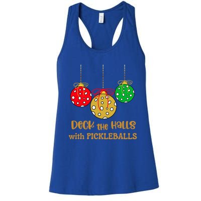 Christmas Pickleball Gift Deck The Halls With Pickleballs Gift Women's Racerback Tank