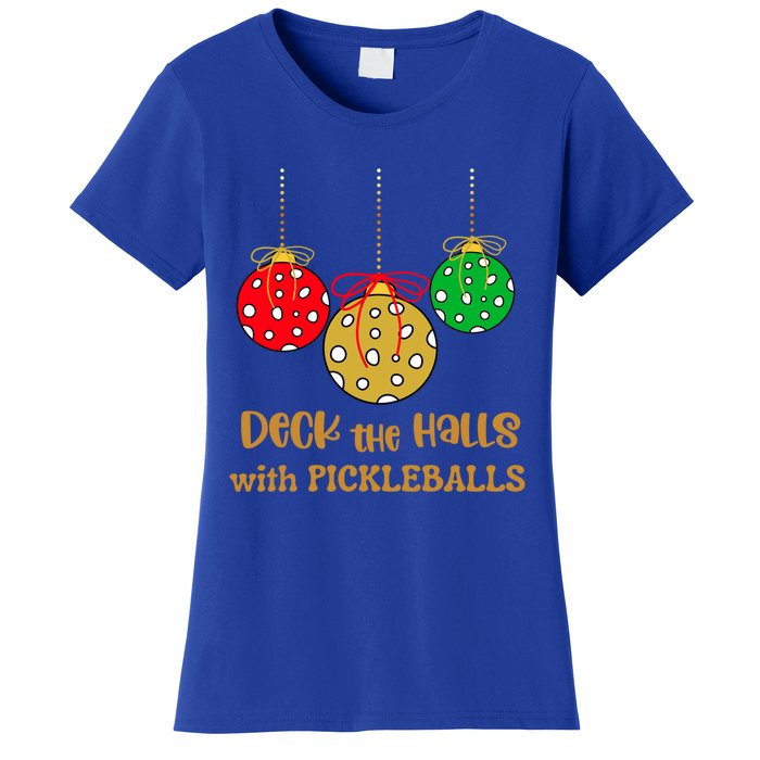 Christmas Pickleball Gift Deck The Halls With Pickleballs Gift Women's T-Shirt