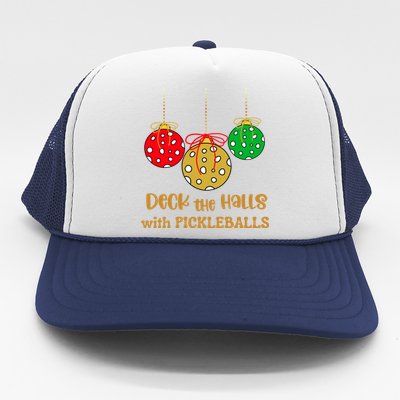 Christmas Pickleball Gift Deck The Halls With Pickleballs Gift Trucker Hat