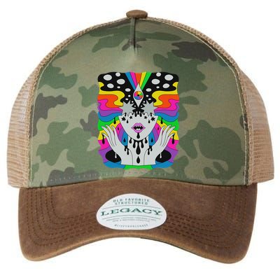 Colorful Psychedelic Girl Trippy Abstract Third Eye Vision Legacy Tie Dye Trucker Hat