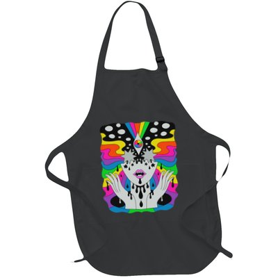 Colorful Psychedelic Girl Trippy Abstract Third Eye Vision Apron