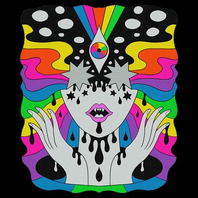 Colorful Psychedelic Girl Trippy Abstract Third Eye Vision T-Shirt