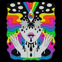 Colorful Psychedelic Girl Trippy Abstract Third Eye Vision Button