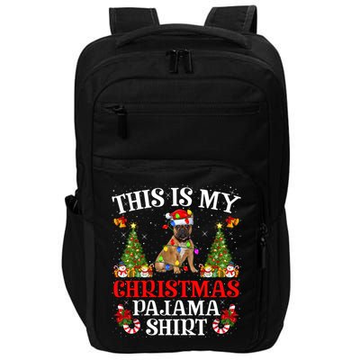 Christmas Pajama Gift Lighting Santa French Bulldog Xmas Gift Impact Tech Backpack