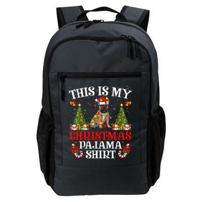 Christmas Pajama Gift Lighting Santa French Bulldog Xmas Gift Daily Commute Backpack