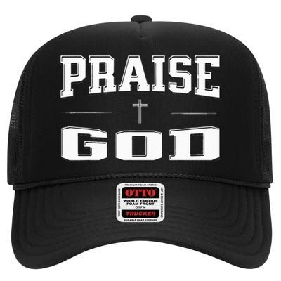 Christian Praise God High Crown Mesh Back Trucker Hat