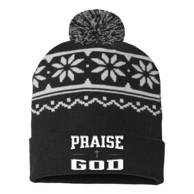 Christian Praise God USA-Made Snowflake Beanie