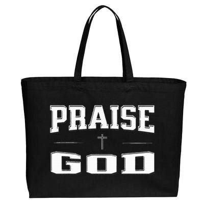 Christian Praise God Cotton Canvas Jumbo Tote