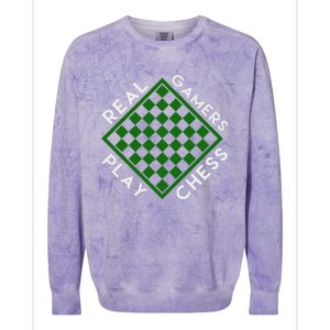 Chess Player Gift Real Gamers Play Chess Colorblast Crewneck Sweatshirt