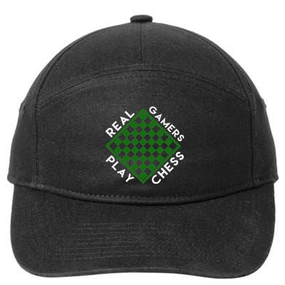 Chess Player Gift Real Gamers Play Chess 7-Panel Snapback Hat