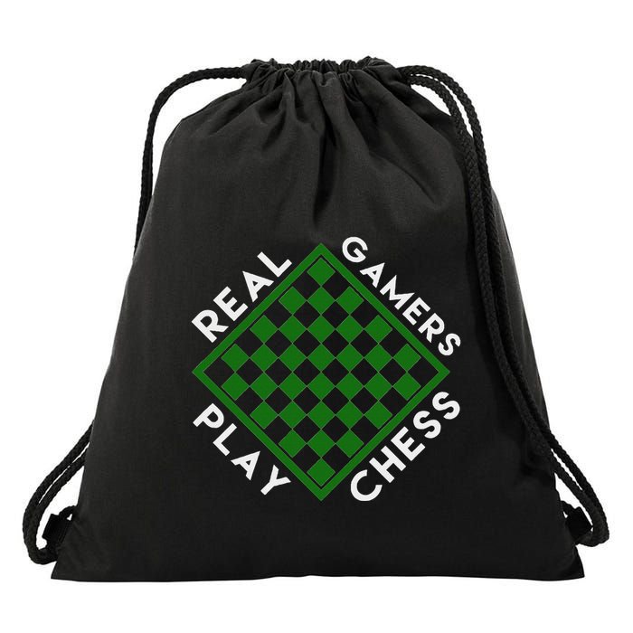 Chess Player Gift Real Gamers Play Chess Drawstring Bag