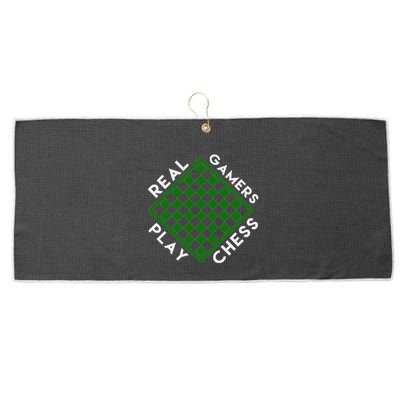 Chess Player Gift Real Gamers Play Chess Large Microfiber Waffle Golf Towel