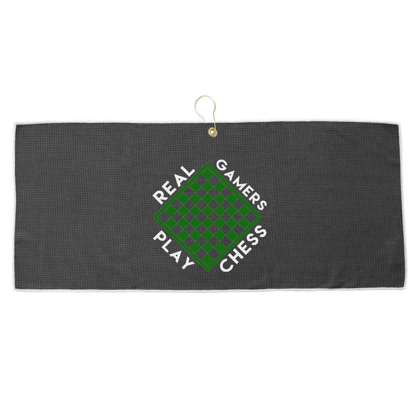 Chess Player Gift Real Gamers Play Chess Large Microfiber Waffle Golf Towel