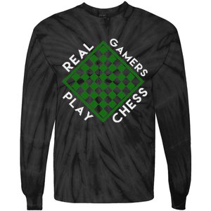 Chess Player Gift Real Gamers Play Chess Tie-Dye Long Sleeve Shirt