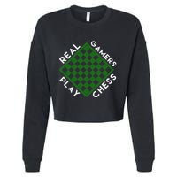 Chess Player Gift Real Gamers Play Chess Cropped Pullover Crew