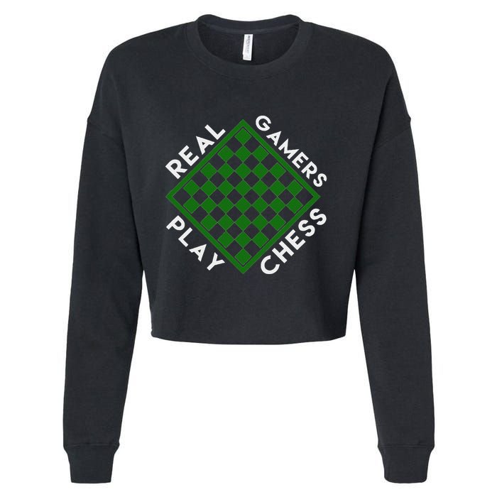 Chess Player Gift Real Gamers Play Chess Cropped Pullover Crew