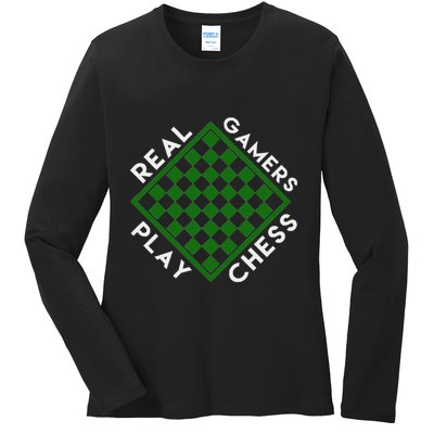 Chess Player Gift Real Gamers Play Chess Ladies Long Sleeve Shirt