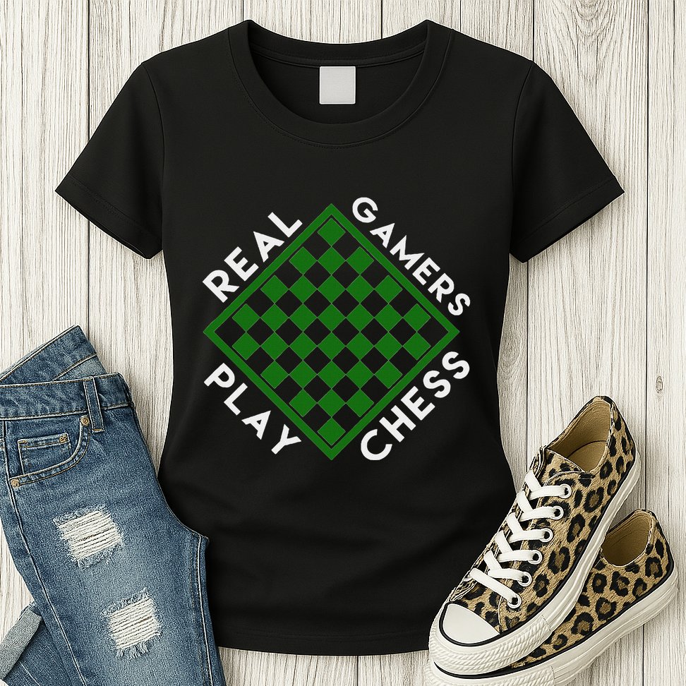 Chess Player Gift Real Gamers Play Chess Womens T-Shirt