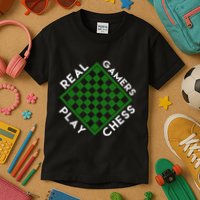 Chess Player Gift Real Gamers Play Chess Kids T-Shirt