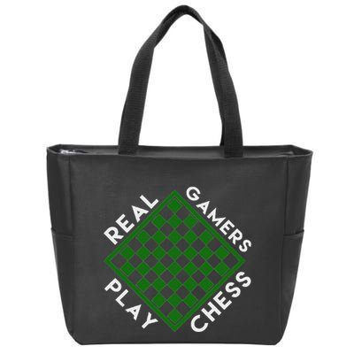 Chess Player Gift Real Gamers Play Chess Zip Tote Bag