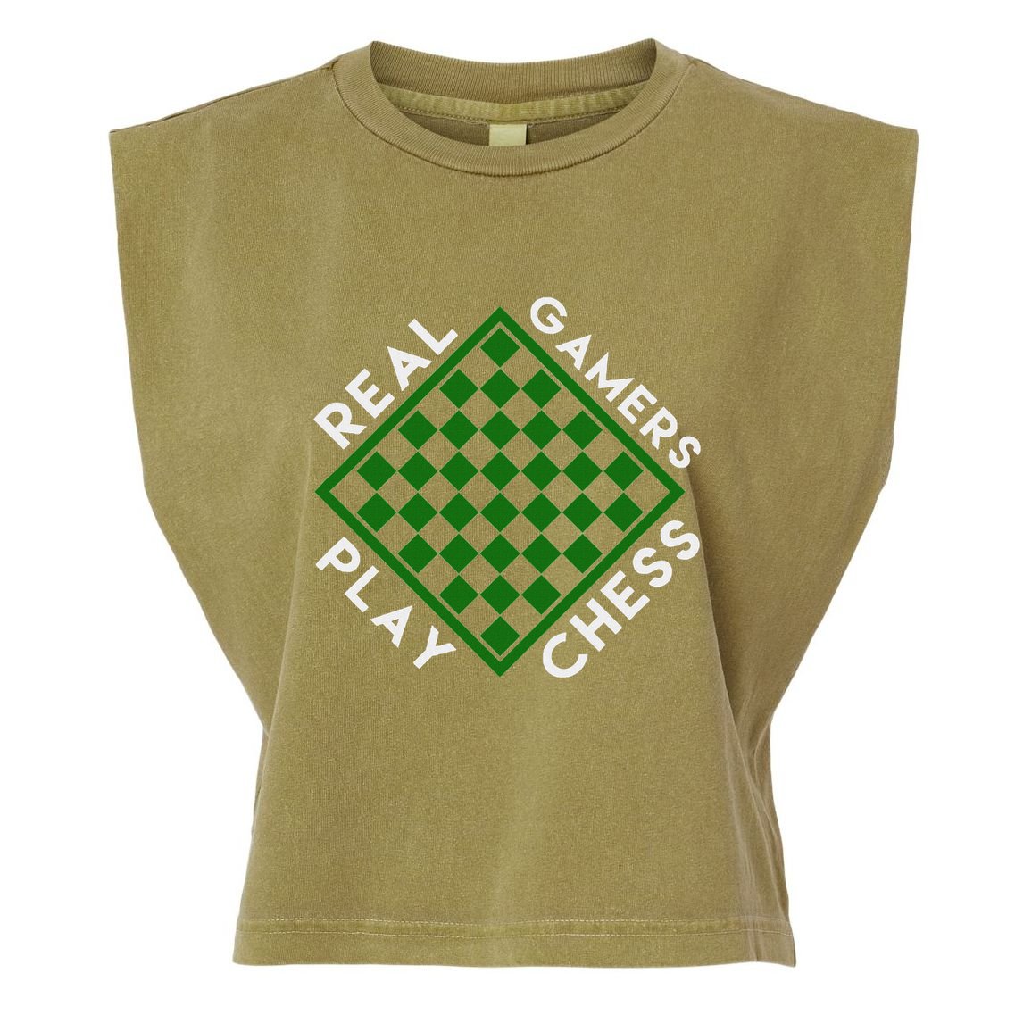 Chess Player Gift Real Gamers Play Chess Garment-Dyed Women's Muscle Tee