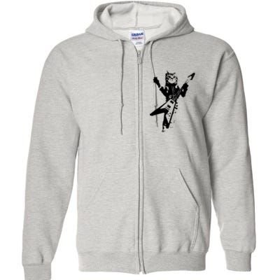 Cat Playing Guitar Musician Cat Lover Great Full Zip Hoodie